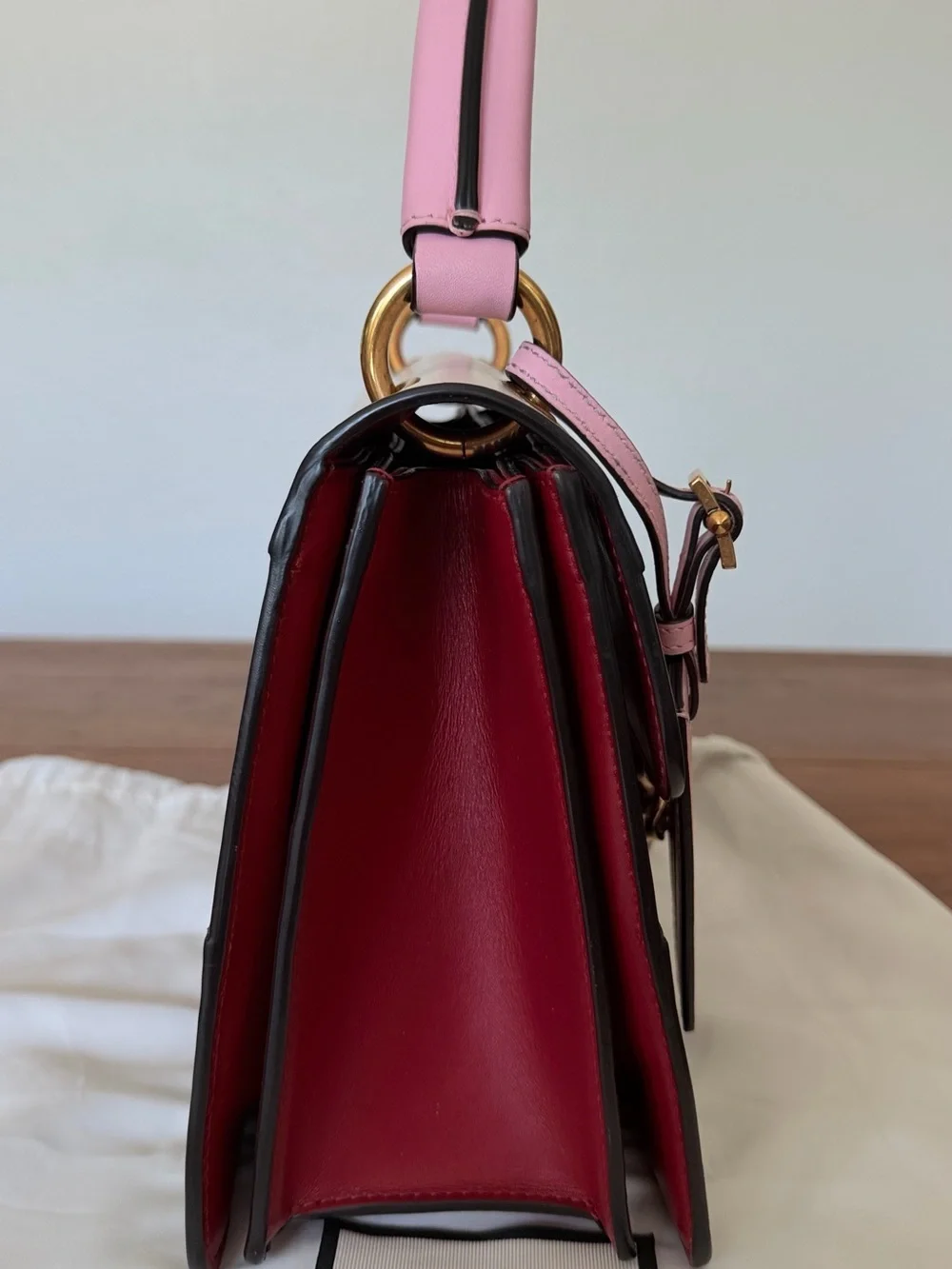 GUCCI QUEEN MARGARET COLORBLOCK LEATHER BEE BAG